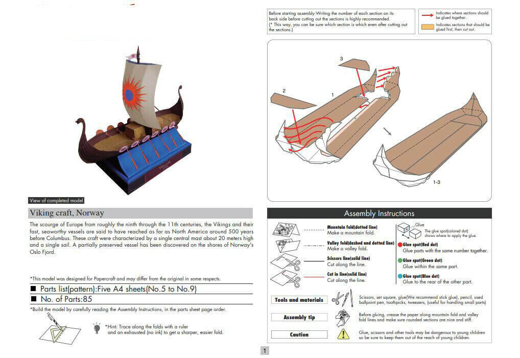 DIY Drakkar Viking Ship in 3D Paper Model