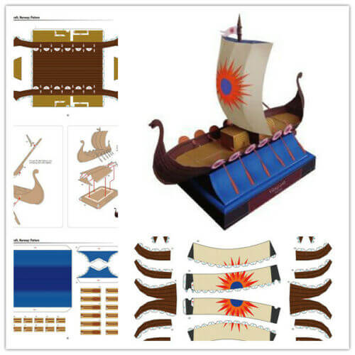 DIY Drakkar Viking Ship in 3D Paper Model