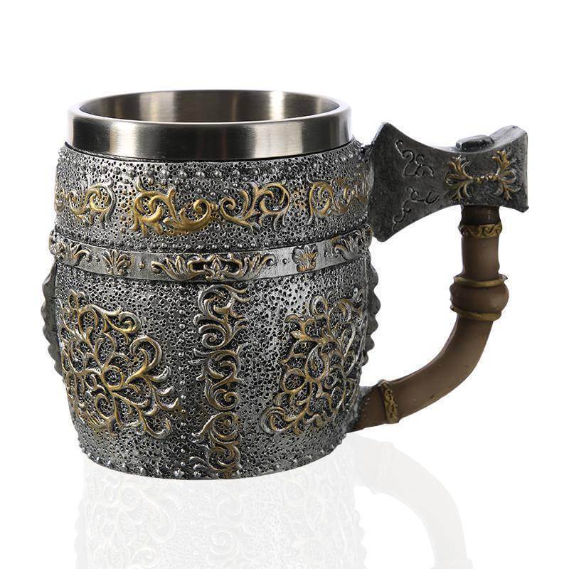 3D Double-Layer Axe Viking Skull Mug