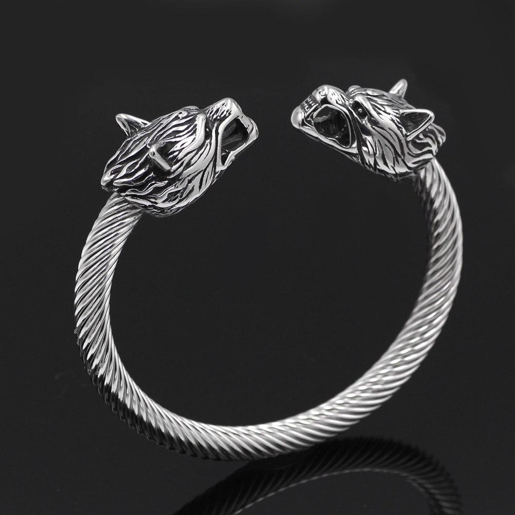 VIKING ARM RING - WOLF'S HEAD DESIGN