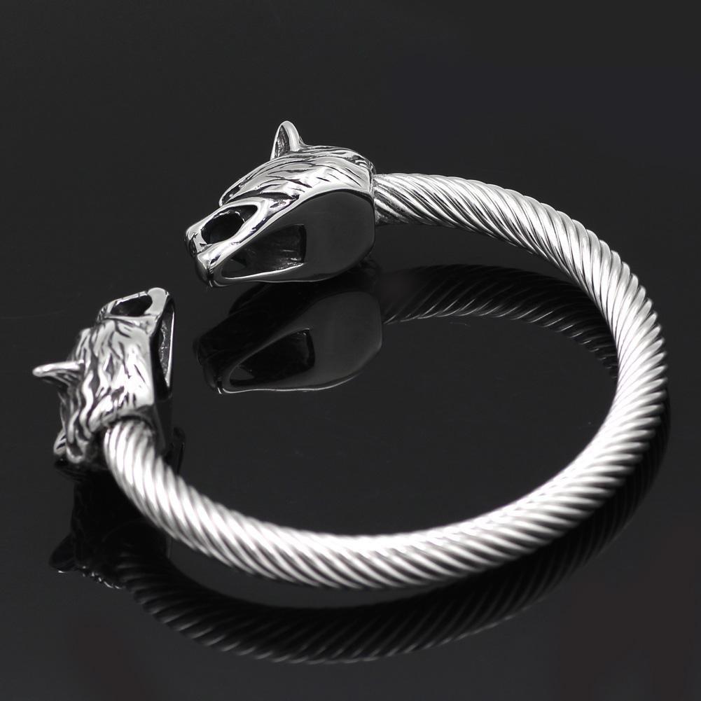 VIKING ARM RING - WOLF'S HEAD DESIGN