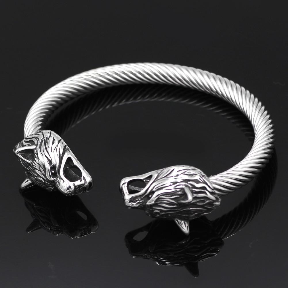 VIKING ARM RING - WOLF'S HEAD DESIGN