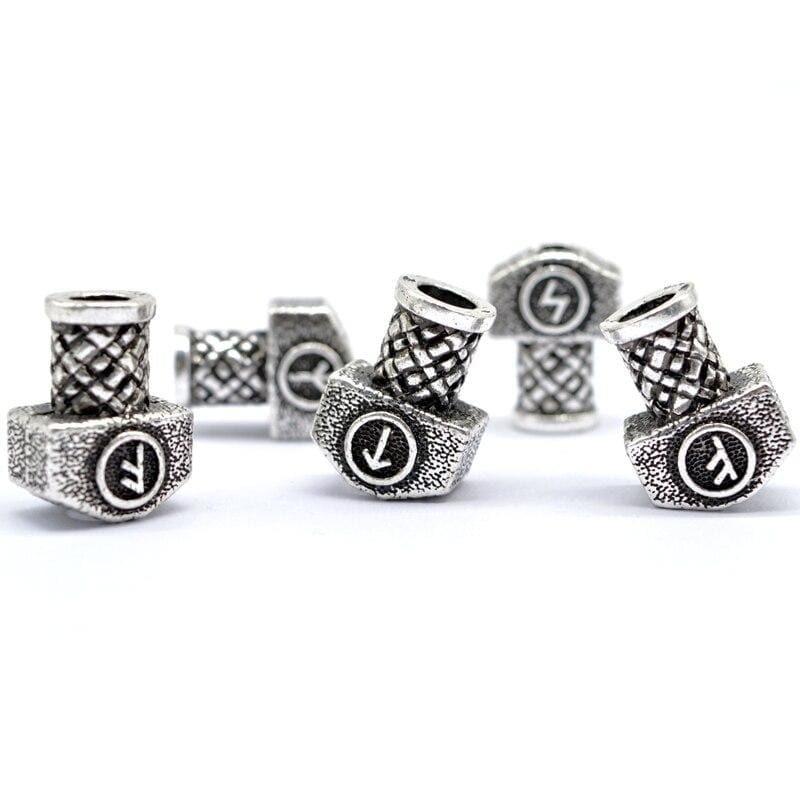 VIKING MjOLNIR BEARD BEAD WITH RUNE SYMBOL