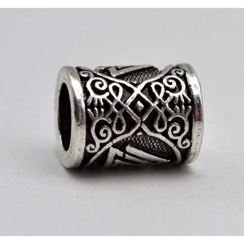 VIKING BEARD BEAD WITH VALKNUT SYMBOL