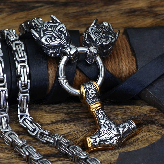 THOR'S HAMMER NECKLACE - MIDGARD SNAKE