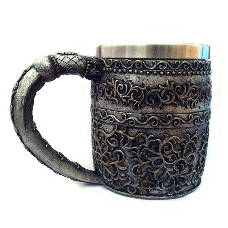 Viking Tankard - Metal Masked Warrior Skull