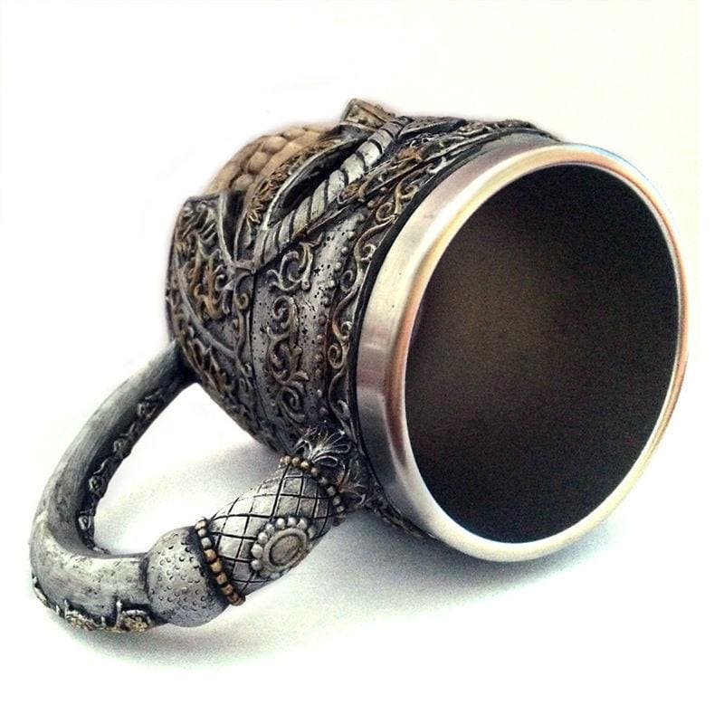 Viking Tankard - Metal Masked Warrior Skull