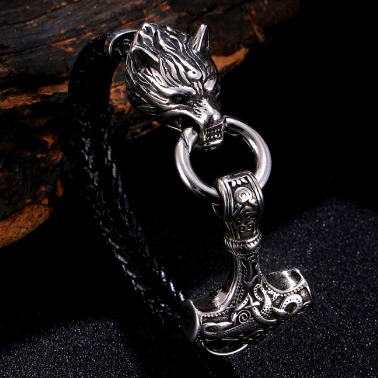 Wikinger Armband Mjölnir Wolf