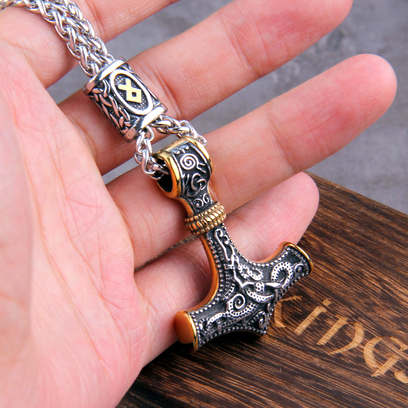 Thors Hammer Kette Goldene Othala Rune