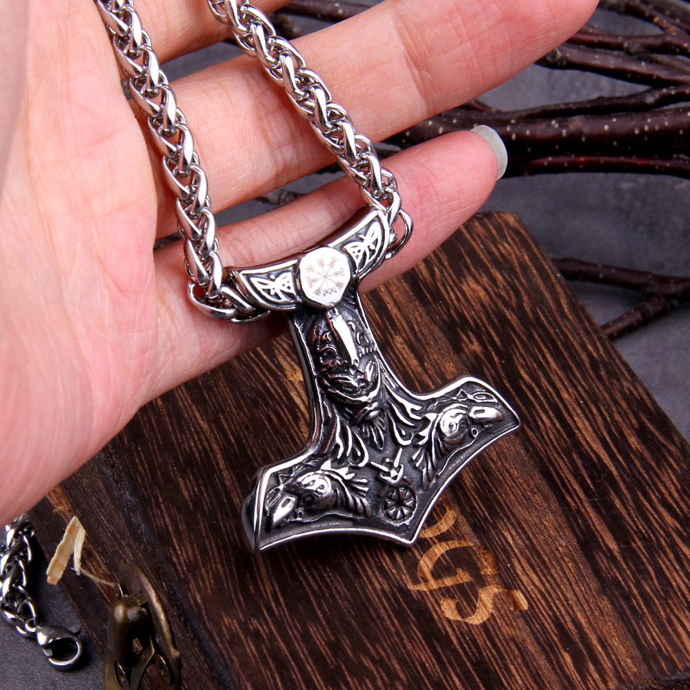 Thors Hammer Kette Odins Rabe