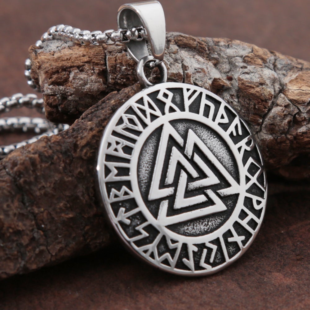 Wikinger Kette Valknut Runenkreis