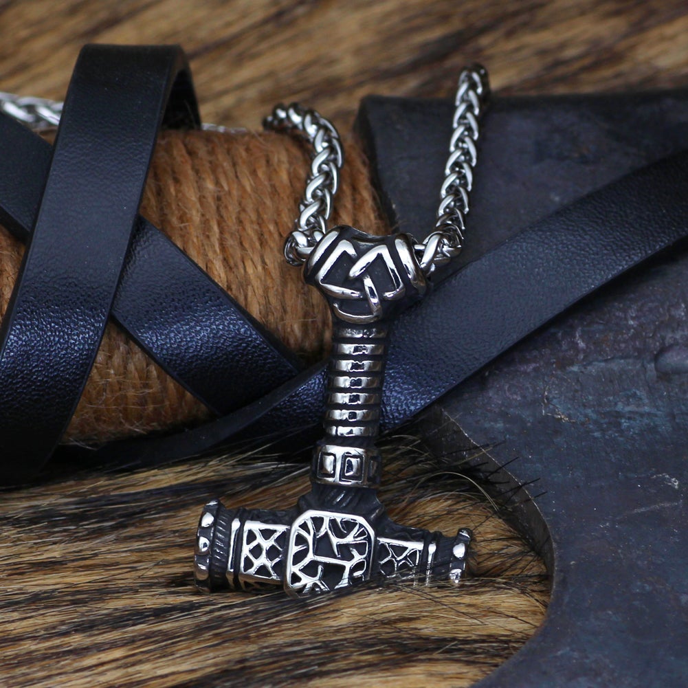 Thors Hammer Kette Walknut Symbol