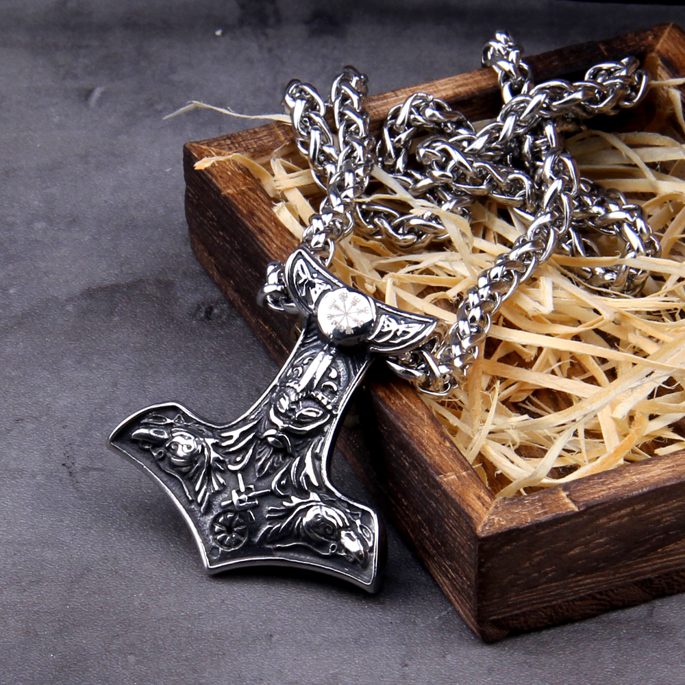 Thors Hammer Kette Odins Rabe