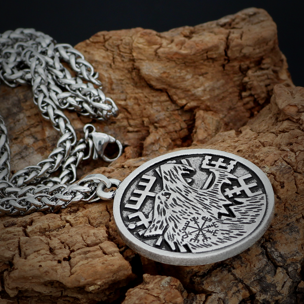 Wikinger Kette Vegvisir Wolf