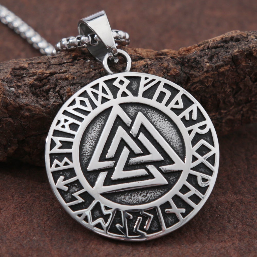 Wikinger Kette Valknut Runenkreis