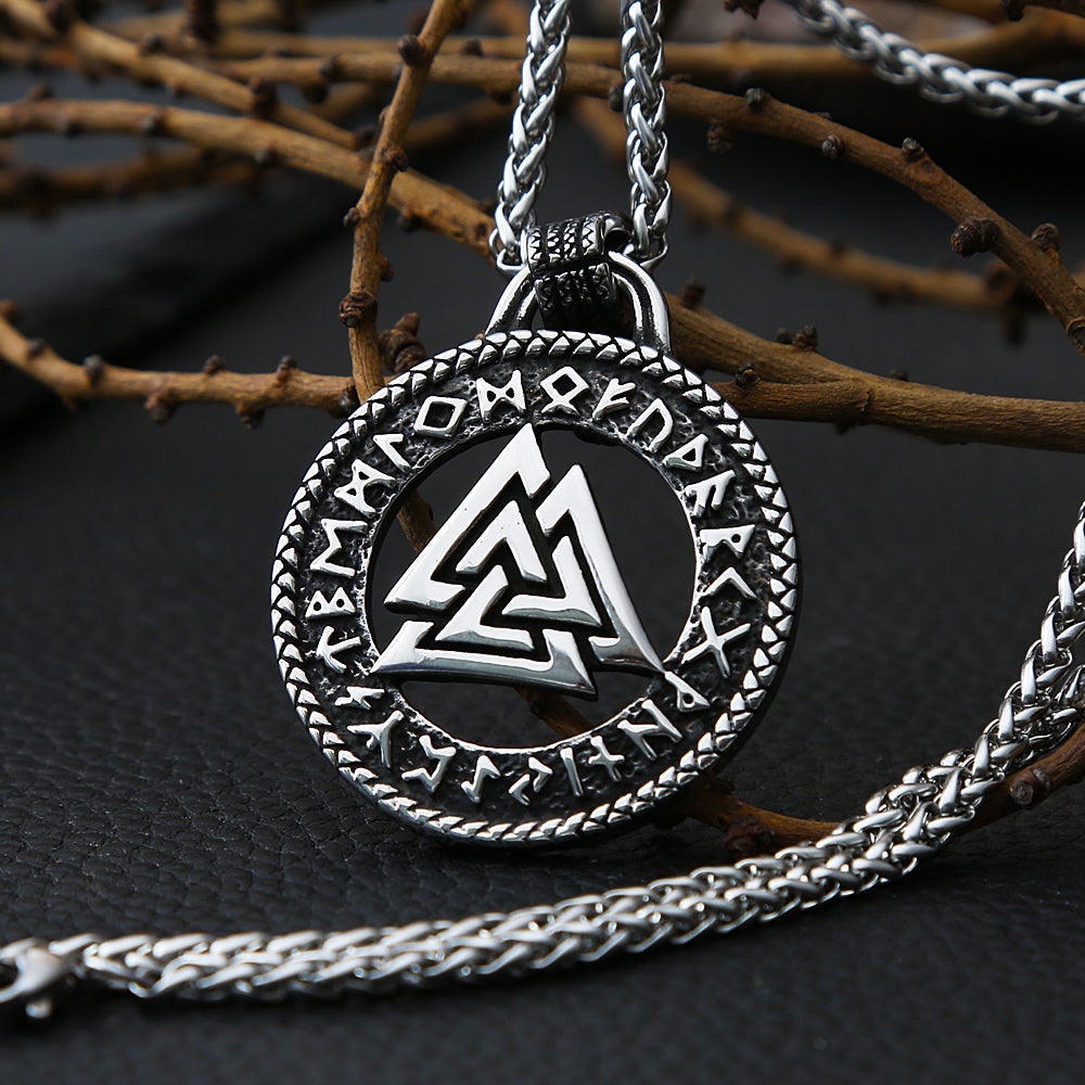 Wikinger Kette Valknut Symbol Runenkreis