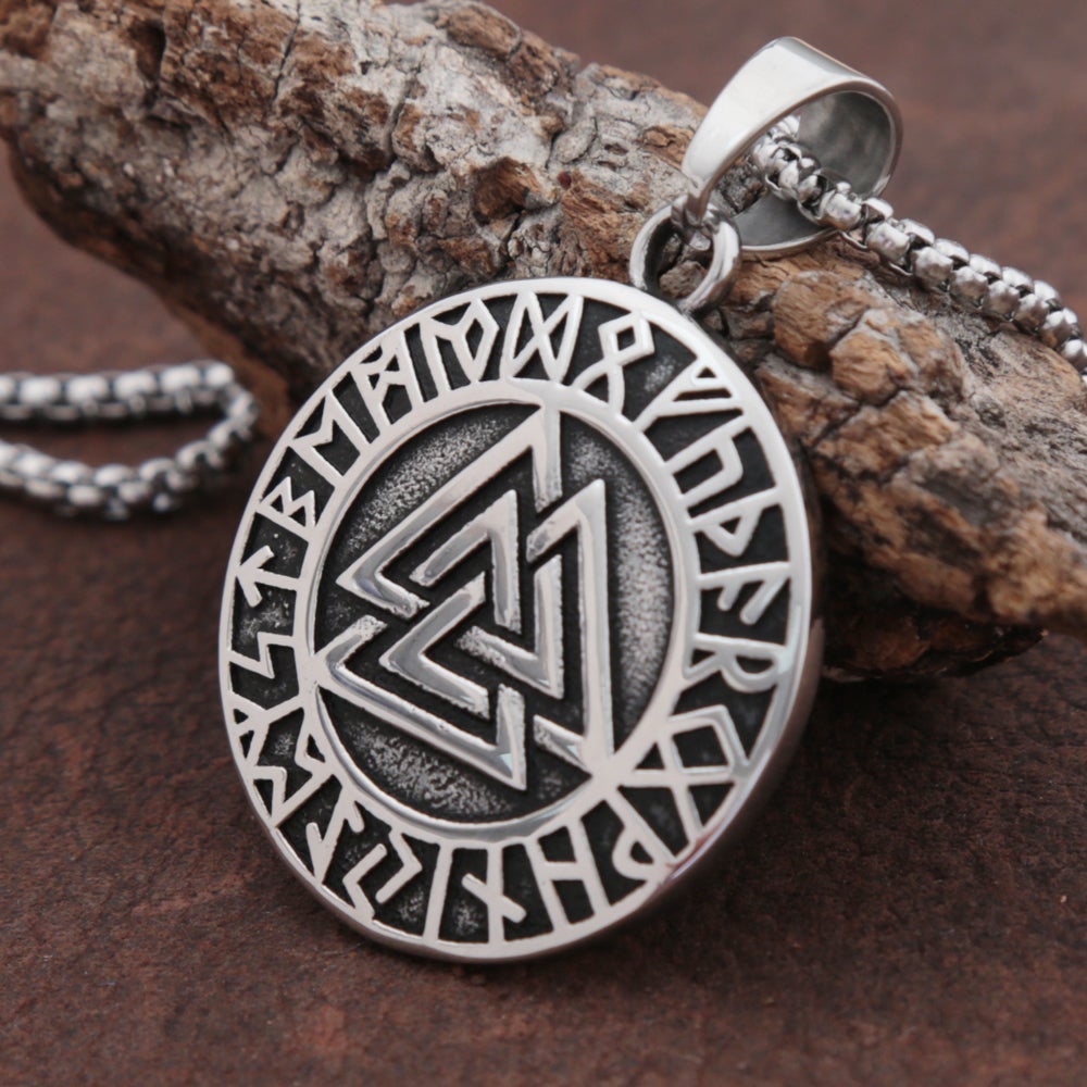 Wikinger Kette Valknut Runenkreis