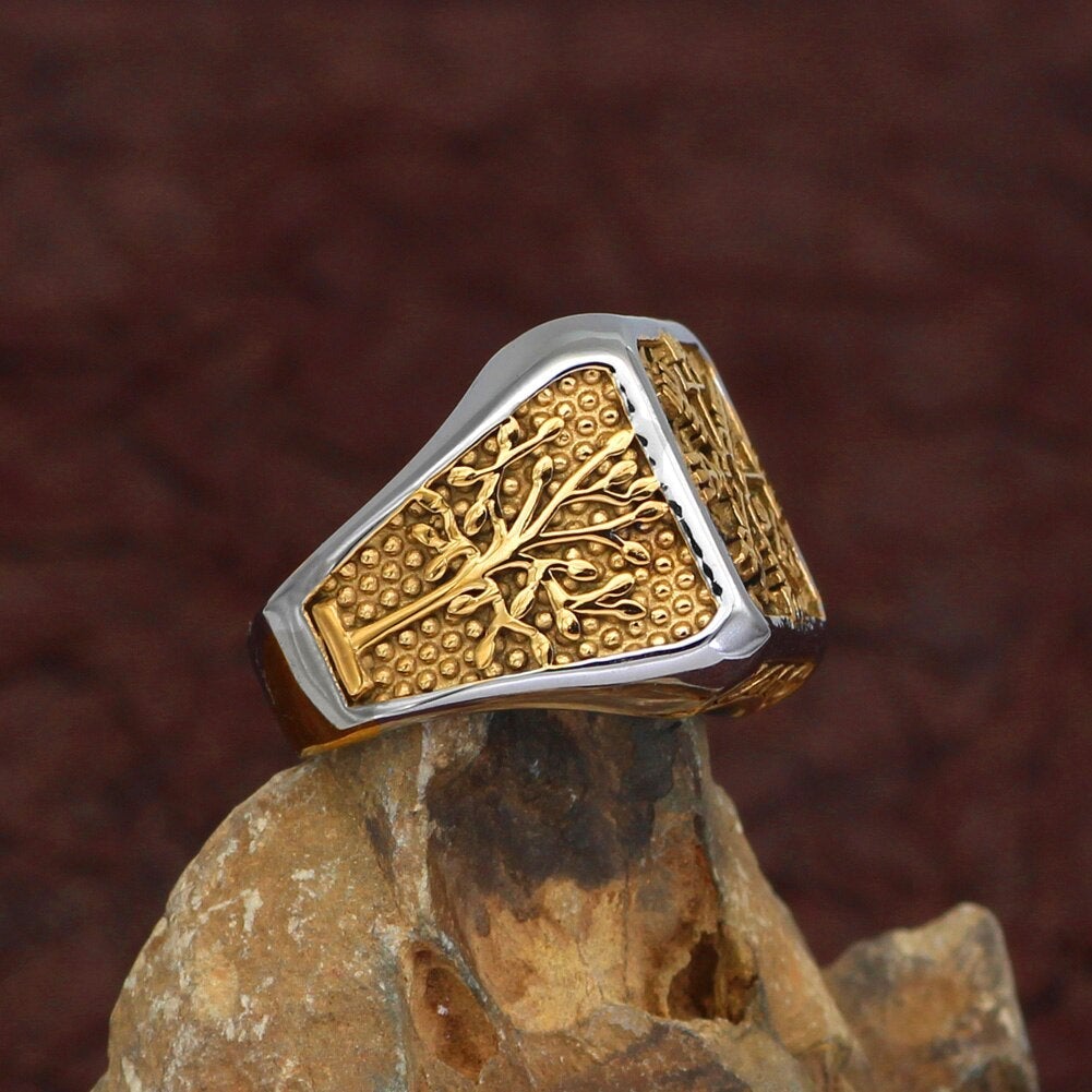 Wikinger Ring Goldene Vegvisir