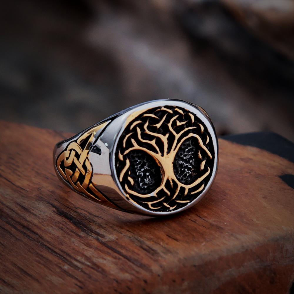 Wikinger Ring Yggdrasil Baum