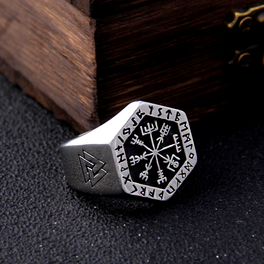 Wikinger Ring Vegvisir Runen