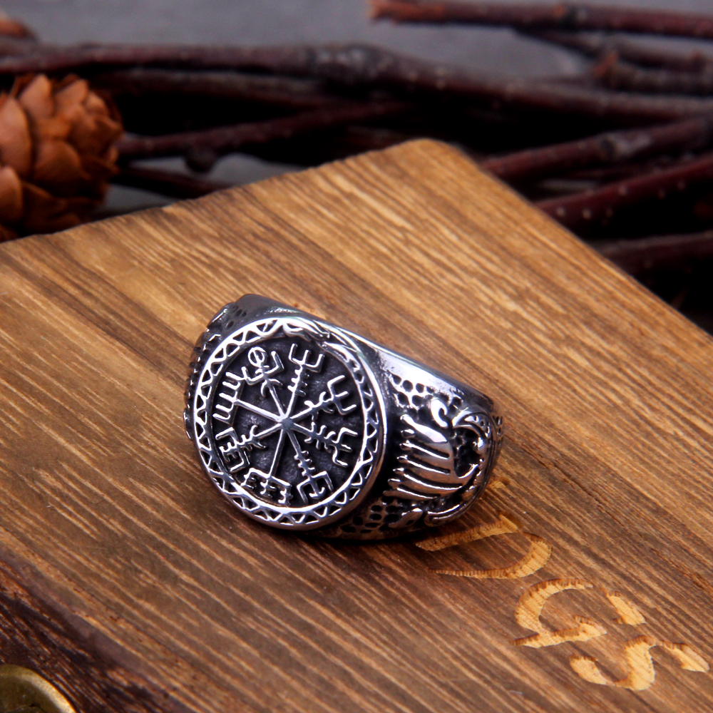 Wikinger Ring Vegvisir Symbol