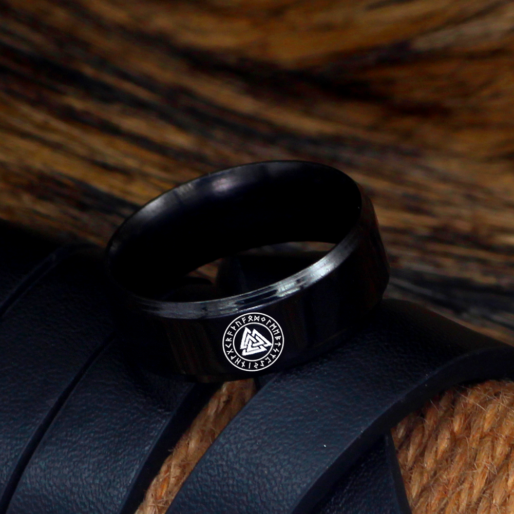 Wikinger Ring Valknut Runenkreis