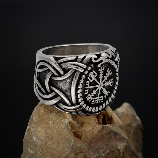 Wikinger Ring Vegvisir Jormungandr