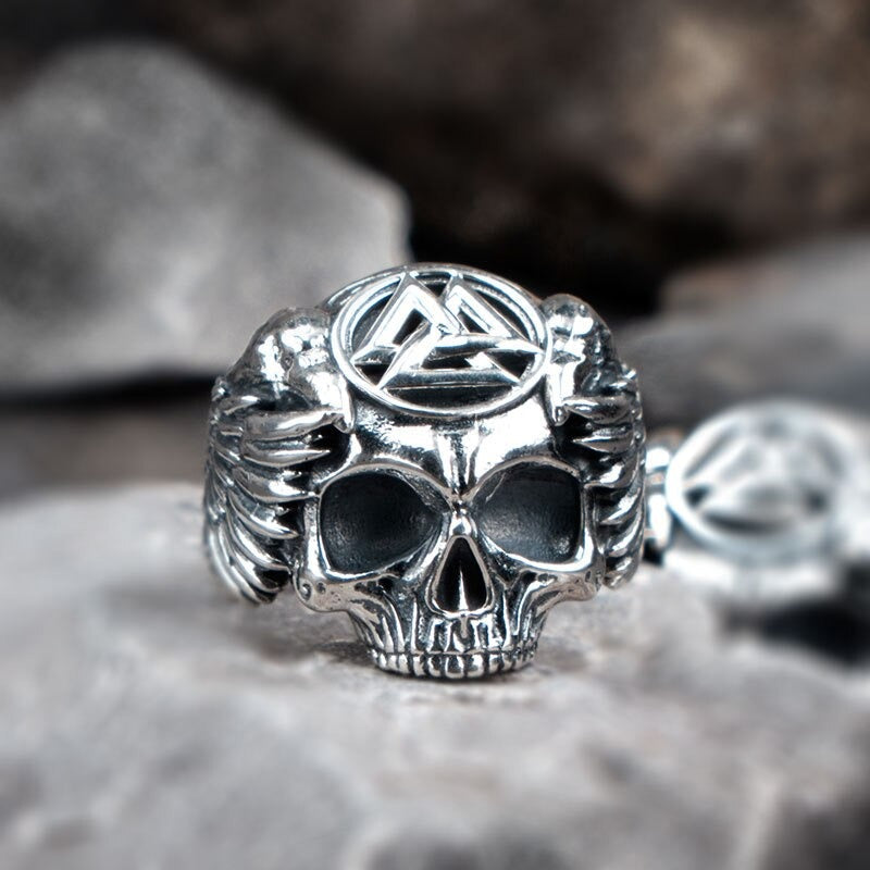 Wikinger Ring Valknut Totenkopf