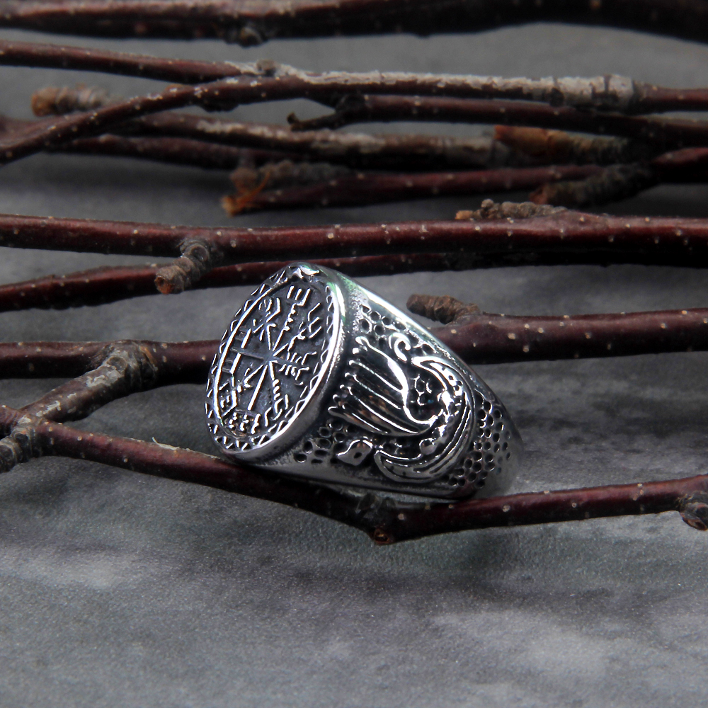 Wikinger Ring Vegvisir Symbol