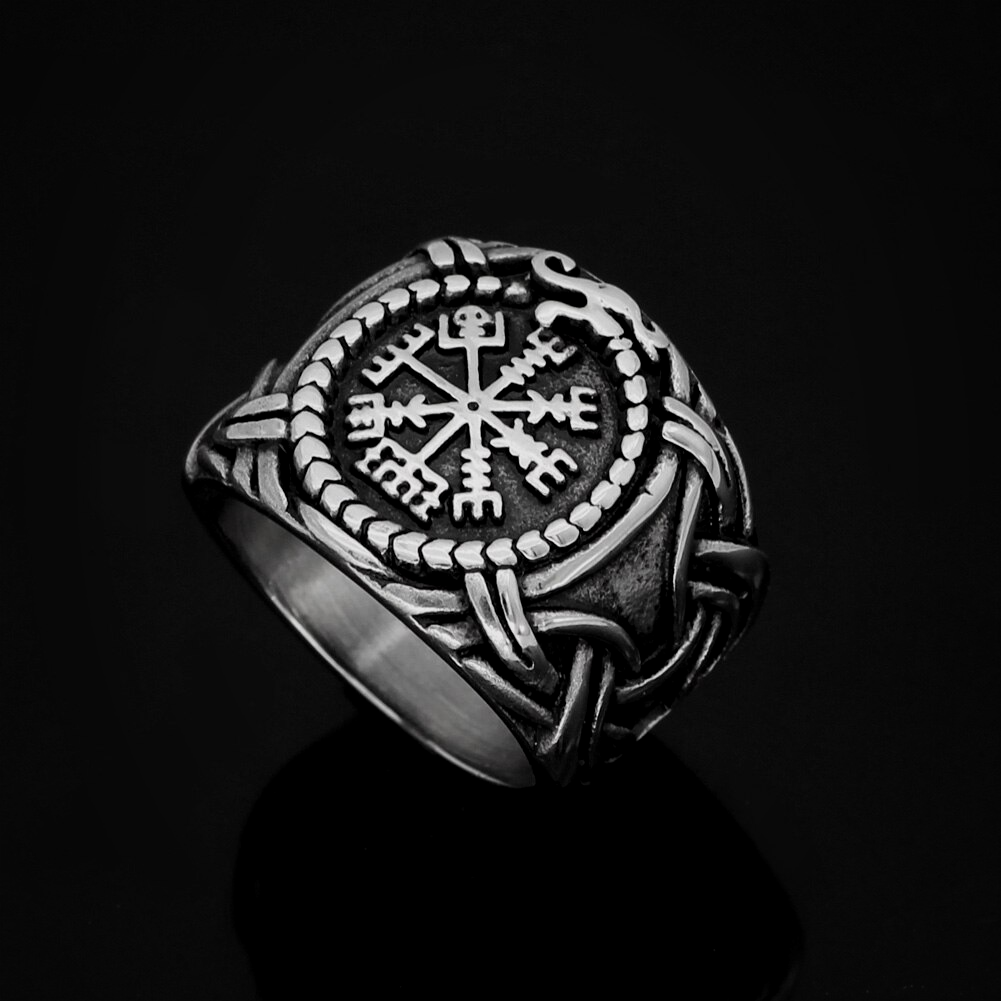 Wikinger Ring Vegvisir Jormungandr