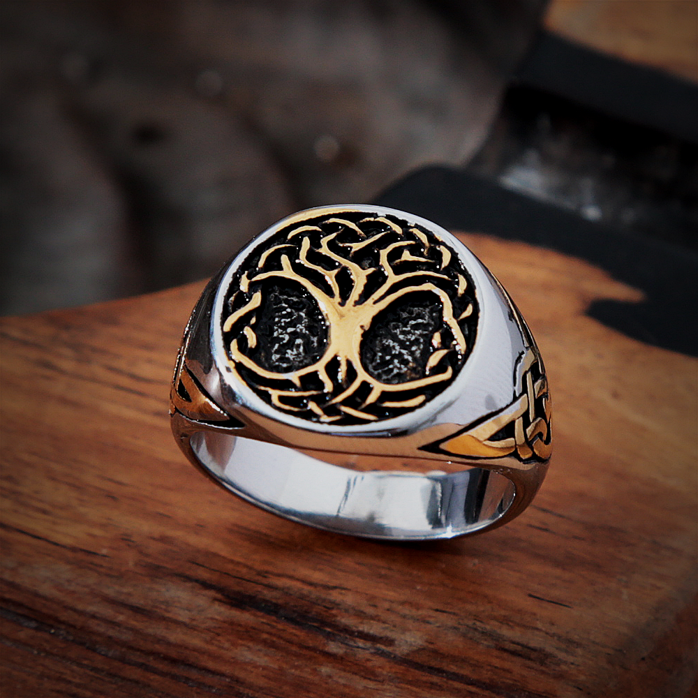 Wikinger Ring Yggdrasil Baum