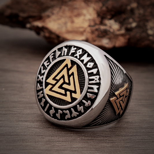 Wikinger Ring Valknut Runenkreis