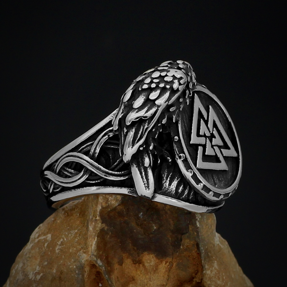 Wikinger Ring Valknut Rabe