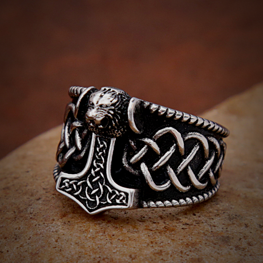 Wikinger Ring Thors Hammer Symbol