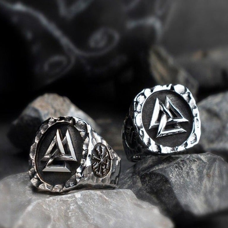 Wikinger Ring Valknut Gravur