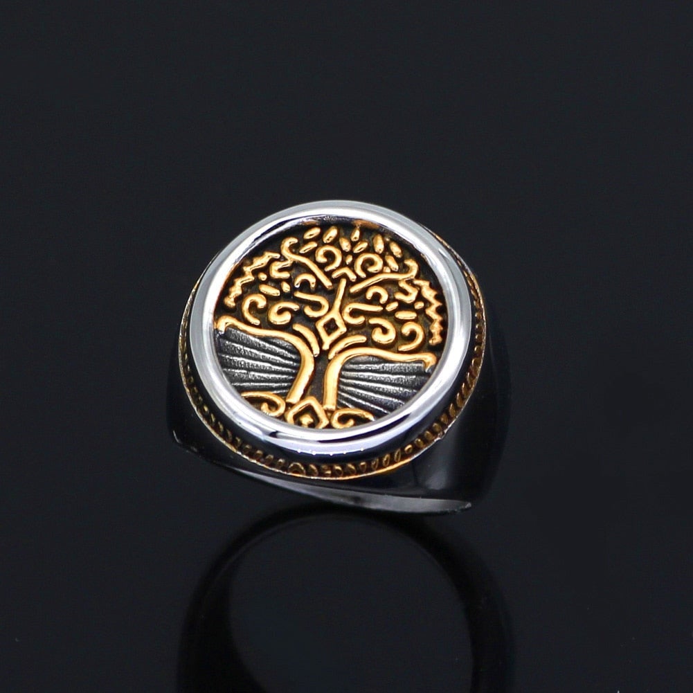 Wikinger Ring Goldene Yggdrasil