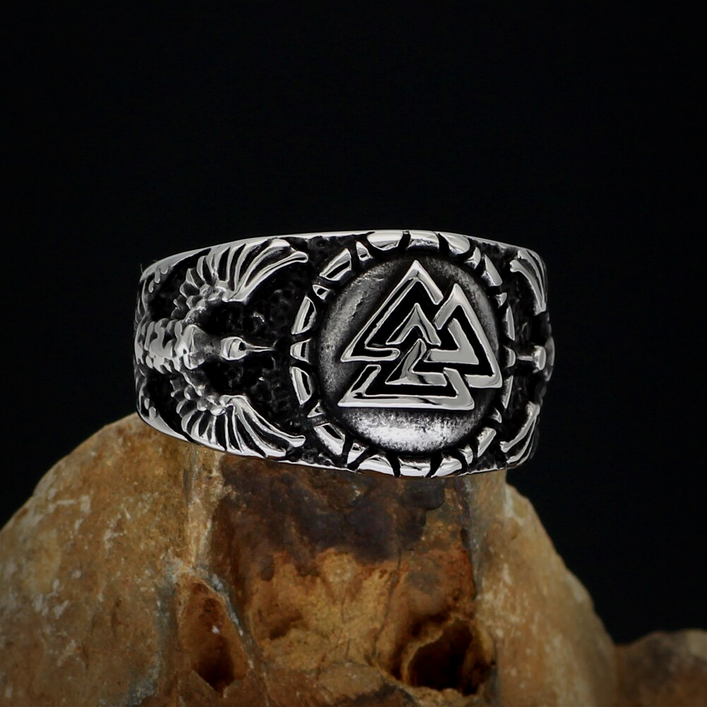 Wikinger Ring Valknut Raben