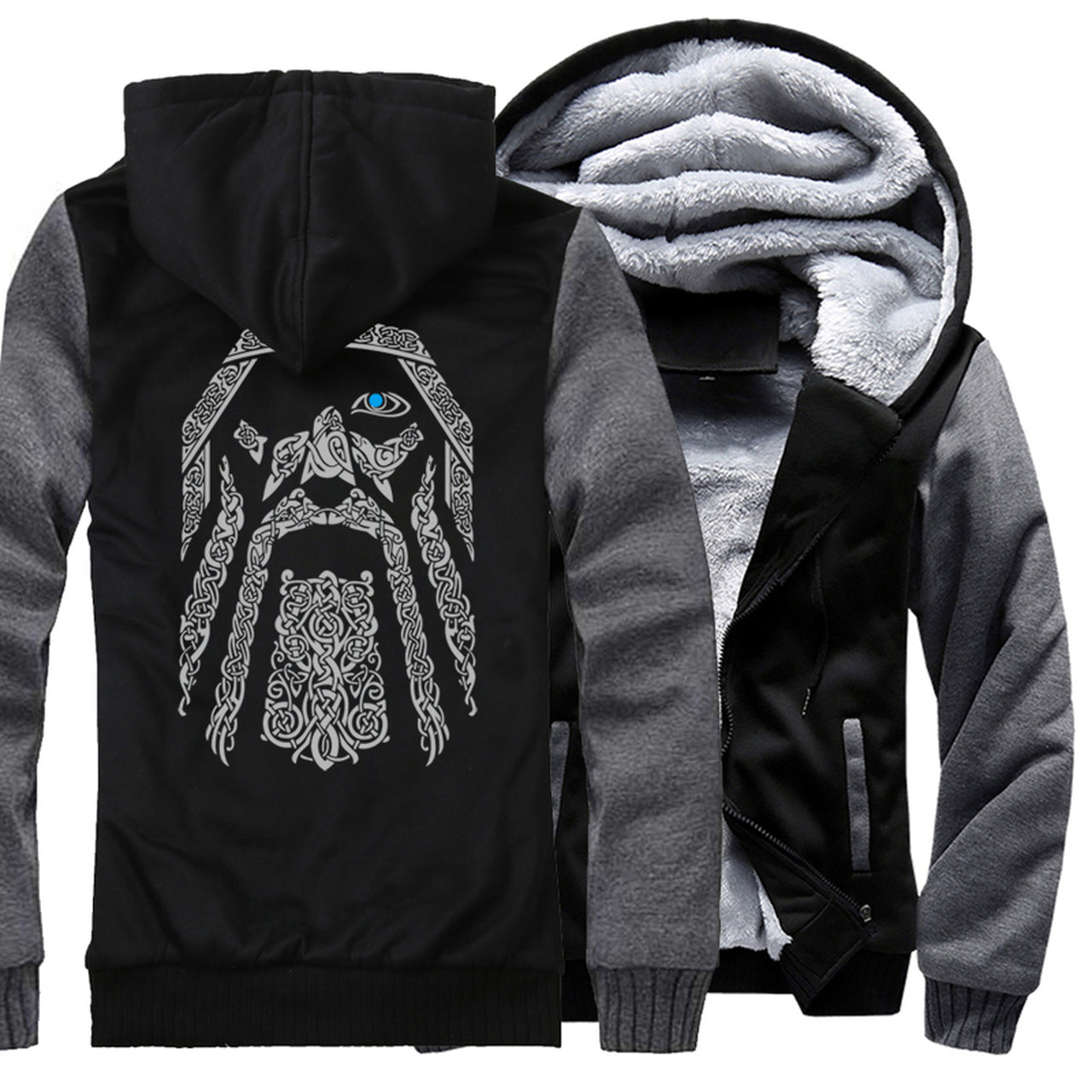 VIKING HOODIE - ODIN THE ALLFATHER WITH FLEECE LINING